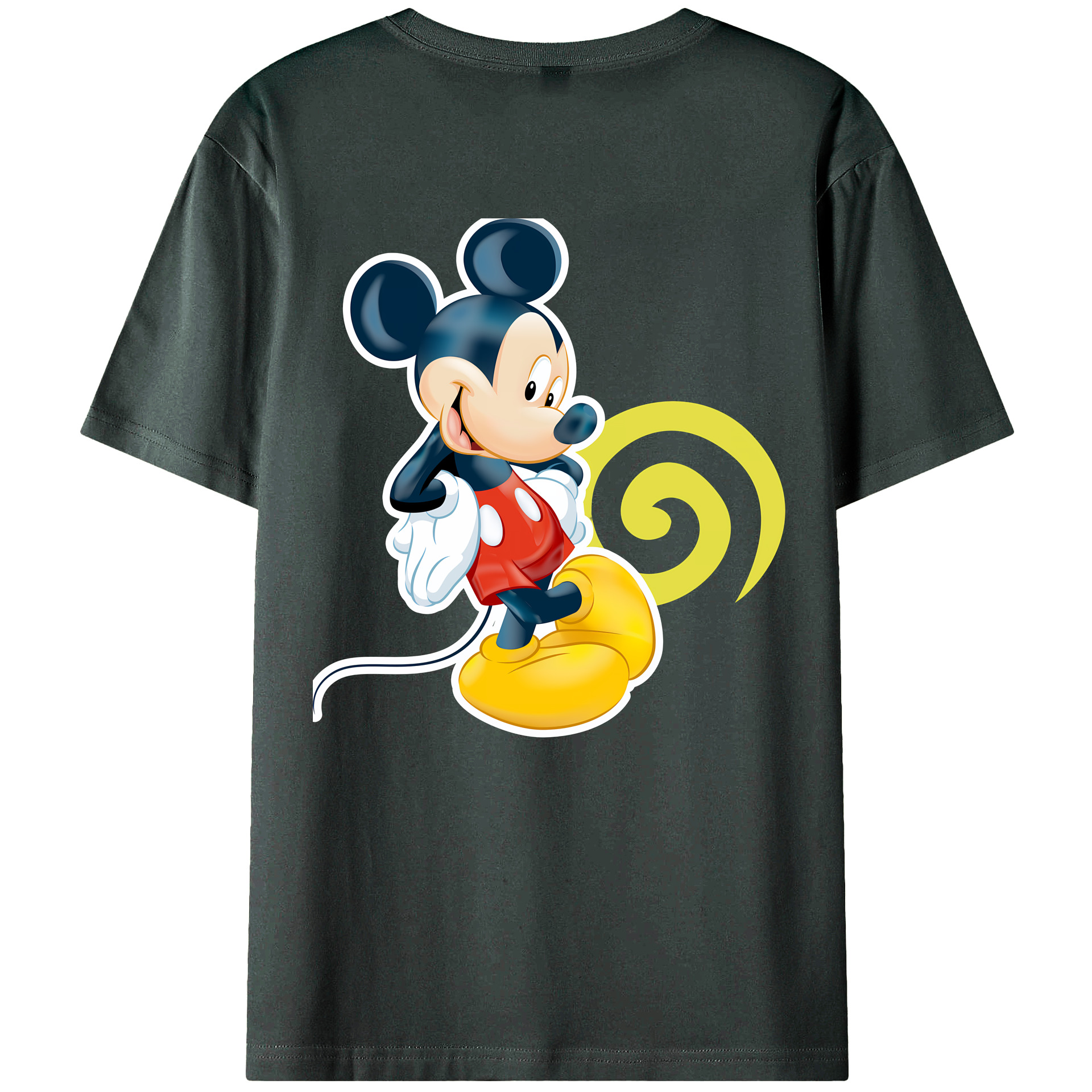 （画像用） ミッキーマウス Mickey Mouse 綿100％ メンズ半袖Tシャツ（バックプリント） 通気性